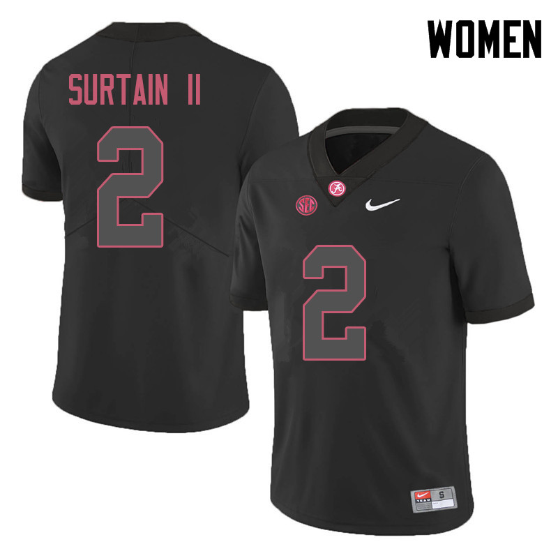 Alabama Crimson Tide Women's Patrick Surtain II #2 Black NCAA Nike Authentic Stitched 2018 College Football Jersey QH16U30PO